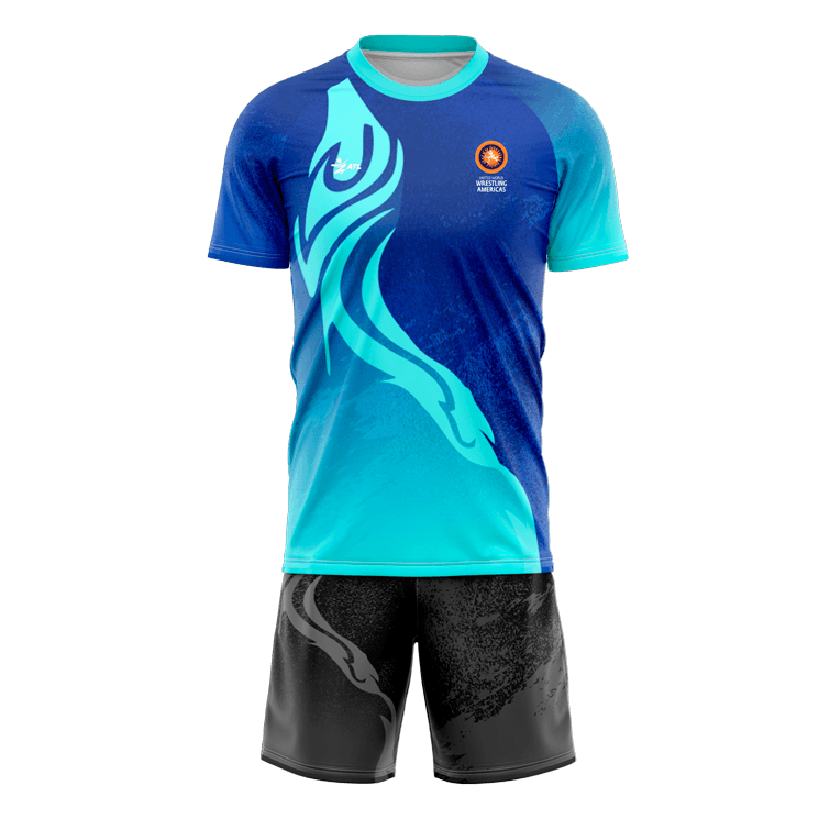 Image of Спортивный комплект Blue Combat Rashguard для борьбы