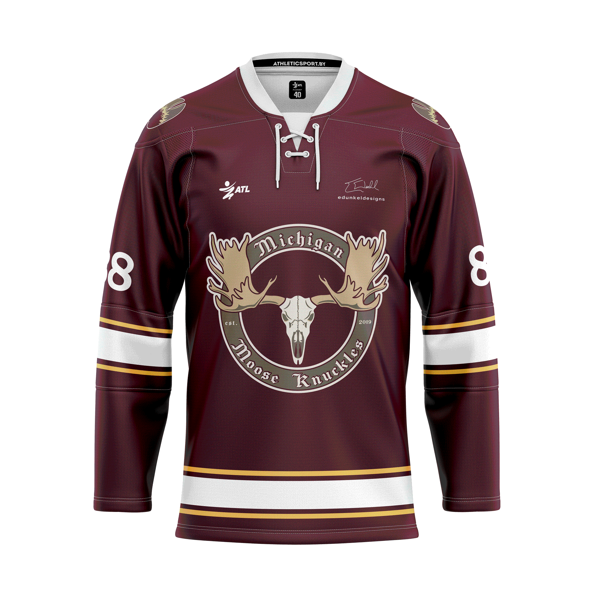 Image of Профессиональное хоккейное джерси в стиле Мичиган